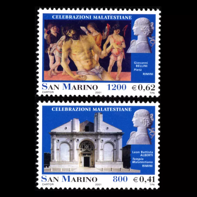 San Marino 2001 - Malatesta Art Paintings Architecture - Sc 1497/8 MNH