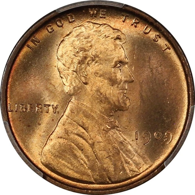 1909 VDB Near Gem BU PCGS MS64 RD Lincoln Cent #3 Blazing Luster, Full Red Color
