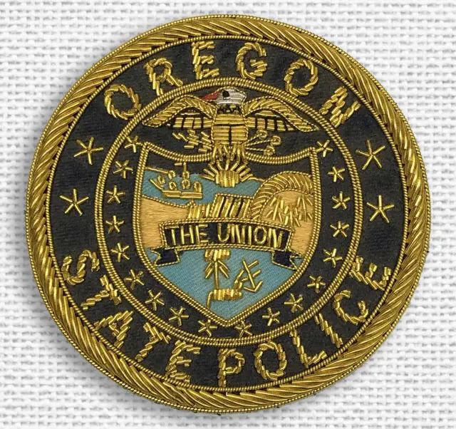 Oregon State Police Patch Bullion And Wire Blazer Badge high quality Handmade