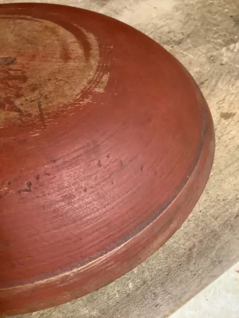 Early 19th century small wood dough bowl original period  red paint aafa