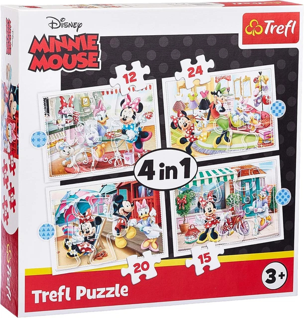MINNIE MOUSE 4 in 1 Jigsaw Puzzles Kids Disney Box Set Mickey & Daisy ...