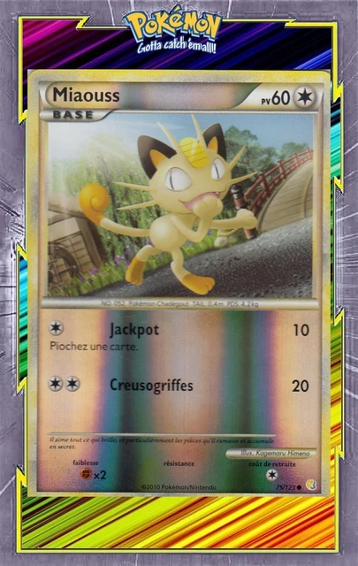 Miaouss Reverse-HS01:HeartGold SoulSilver-75/123-Carte Pokemon Française
