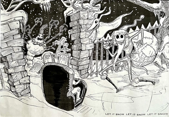 HAUNTED MANSION NIGHTMARE Before Christmas Storyboard Duplication 50 