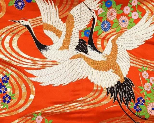 Japanese Kimono Uchikake Luxurious Wedding Pure Silk Oriental paper fan japan 4