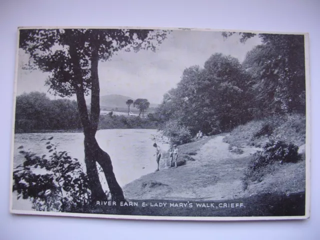 Crieff postcard - River Earn and Lady Mary’s Walk. (1937 – E T W Dennis)