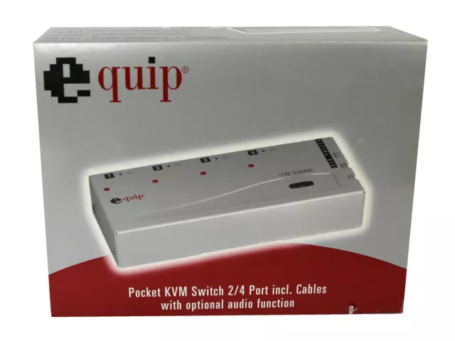 Equip Pocket KVM Switch 2/4 Ports incl. Cables with Optional Audio Function SW04