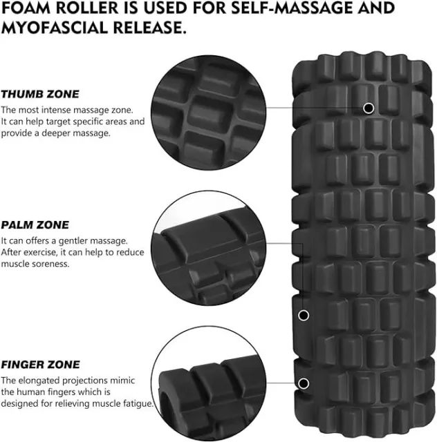 Trigger Point Release EVA Foam Roller Deep Tissue Massager for Yoga Gym Fitness 2