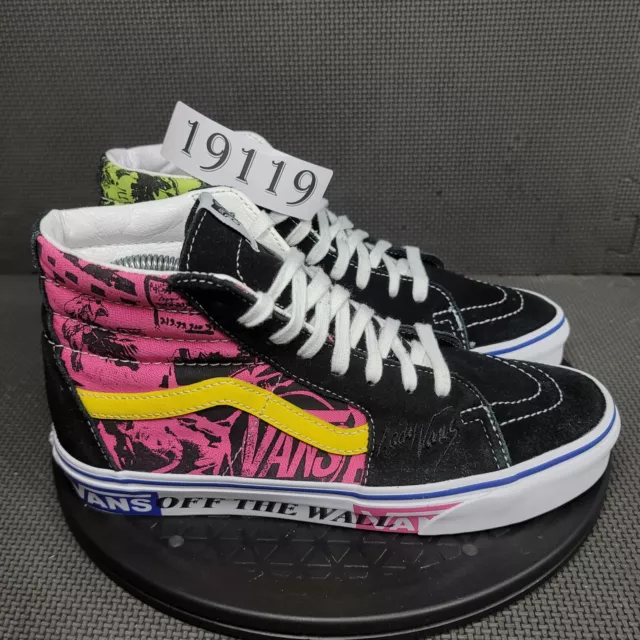 Vans SK8-Hi Lady Azale Shoes Womens Sz 9 Black Pink Skate Sneakers