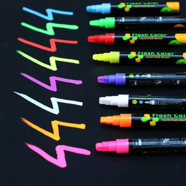 Colorido resaltador de tiza líquida de doble punta marcador fluorescente lápiz O5U4 lápiz T2U4