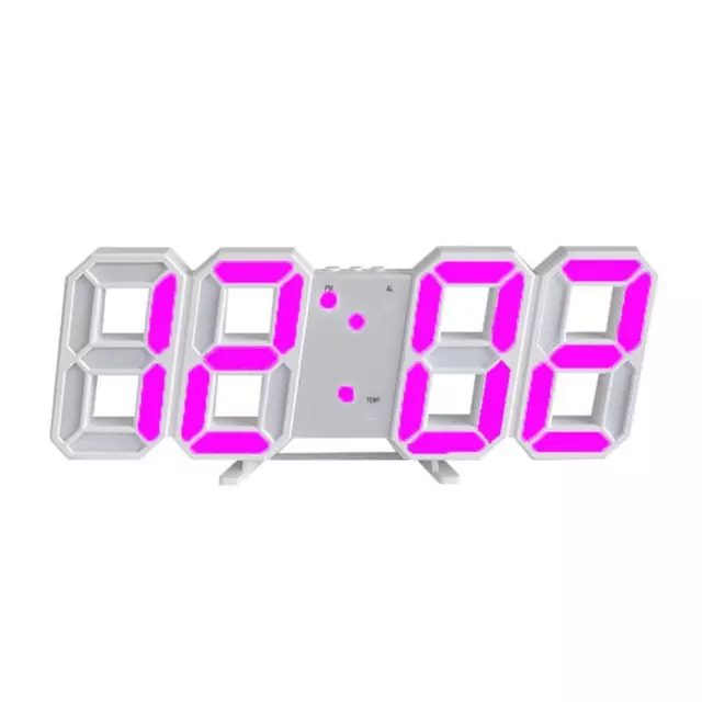 USB LED Digital Table Wall Clock Large 3D Display Alarm Dimmer Clock F8Q4