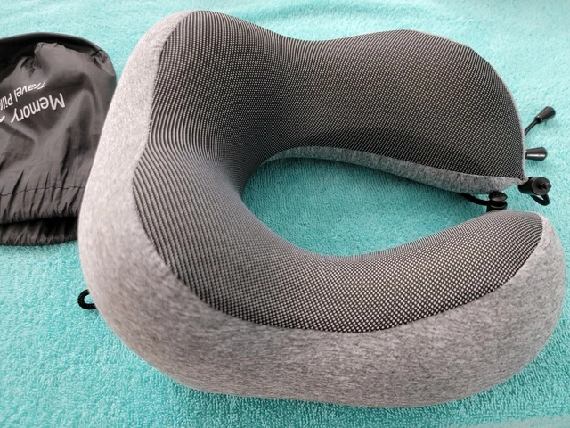 Memory Foam Neck Support Travel Pillow Gray