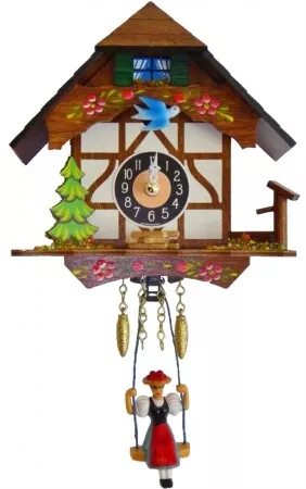 ENGS 0191SQ Engstler Battery-operated Clock - Mini Size with Music-Chimes