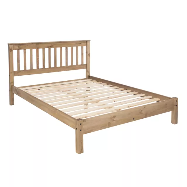 Double Bed Pine Frame 4ft6 Solid Wood Slatted Furniture Slatted Bedroom Home