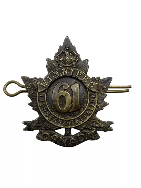 WW1 Canadian CEF 61st Battalion Winnipeg Cap Badge