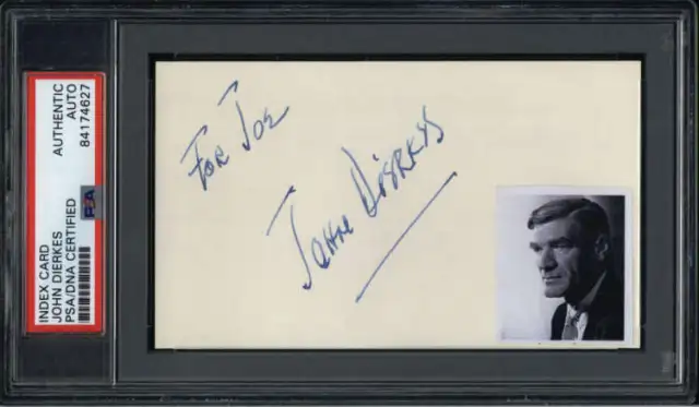 John Dierkes D.1975 Actor Shane Signed 3" x 5" Index Card PSA/DNA