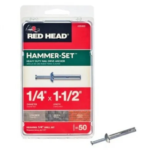 RED HEAD 35303 1/4-in x 1-1/2-in Hammer-Set Nail Drive Concrete Anchors 50-Pack
