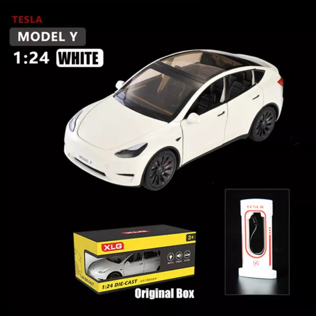 1:24 Tesla Model X EV Diecast Model Car Sound&Light Collectible Toy Kids  Gift