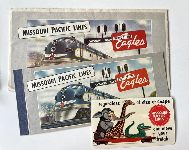 Vintage Missouri Pacific Lines Railroad Train Pocket Calendar Ticket Stub Sleeve