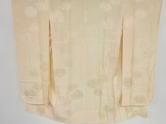 05045# Japanese Kimono / Antique Juban For Furisode / Woven Peacock