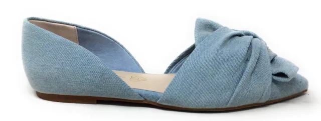 BC Footwear Womens Snow Cone Knot Flat Pointed Toe Light Blue Size 8 M