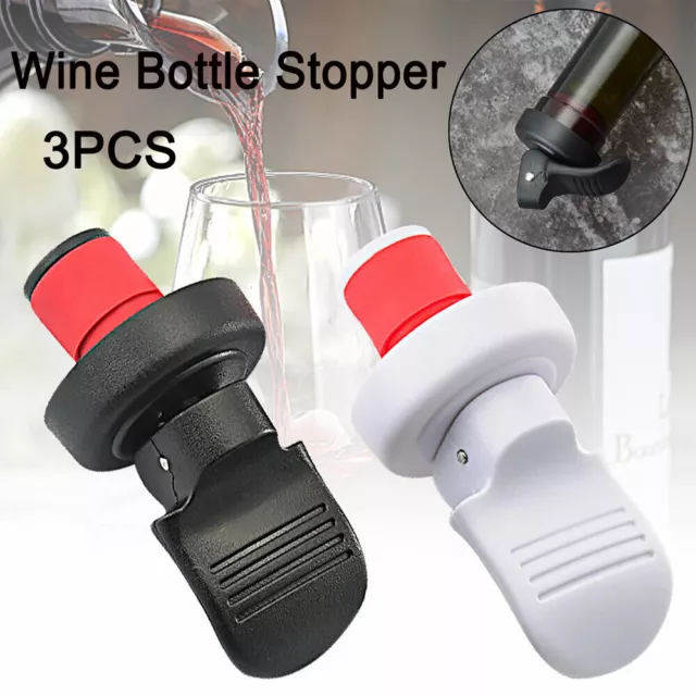 3pcs Wine Bottle Stoppers Reusable Hand Press Sealing Stop Cap Beers Seal Cap