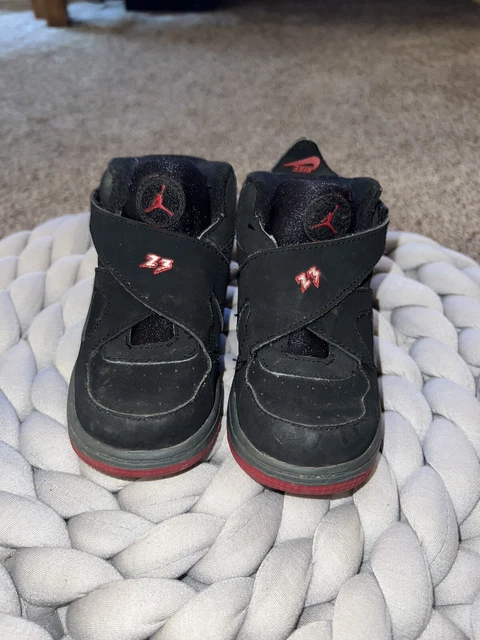 Nike Air Jordan Fusion Black/Varsity Red-Flint Grey Toddler Sz 8c. Slightly Worn