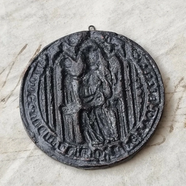 Matrice Sceau Ancien Cachet Religieux Abbaye Évêché Sigillographie