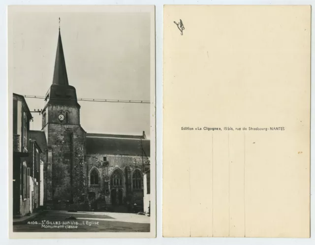 65914 - St. Gilles sur Vie - L'Eglise - real photo - old postcard