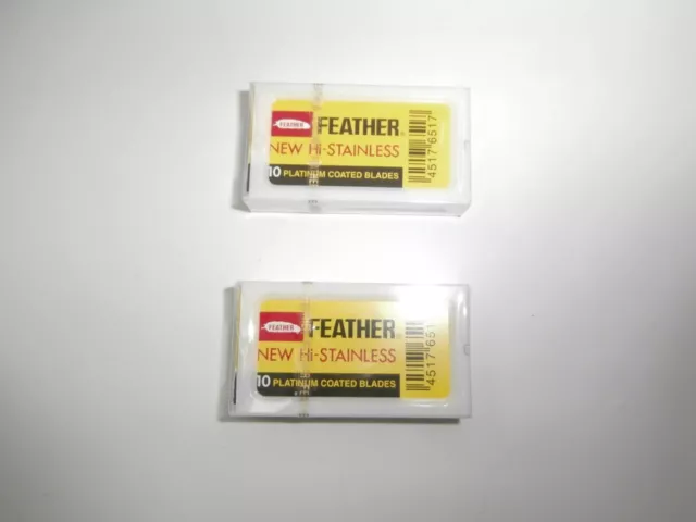 FEATHER FH-10 Rasierklingen 20 pc Yellow Double Edge DE BLADES Made in JAPAN!