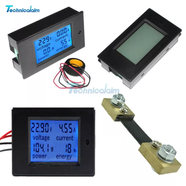 AC 80-260V/DC 6.5~100V 20A 50A 100A Panel Display Volt Amp Power Watt Meter LCD