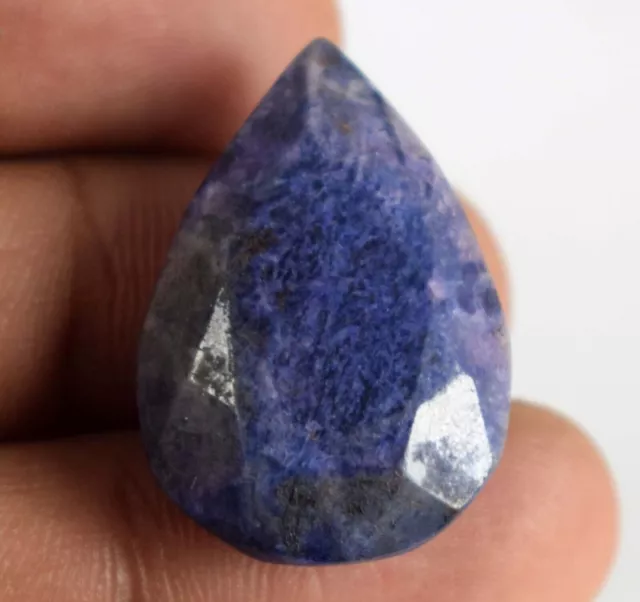 Friday Offres 33.75 CT Africain Traitée Saphir Bleu Gemme Naturel Poire Coupe