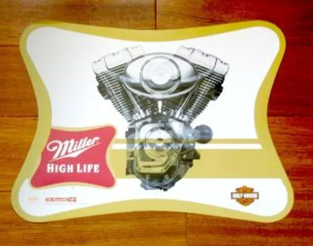 Miller High Life Beer 18 X 14 Harley Davidson Motor Paper Poster - New