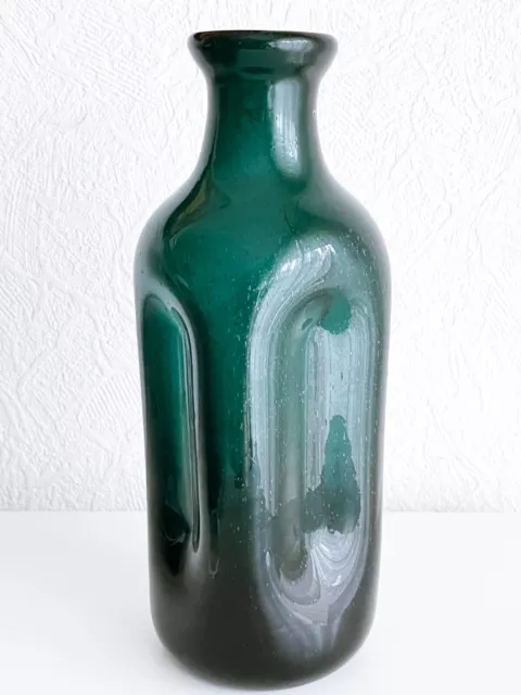 Murano Glas Vase Flasche Glasflasche Petrol Seguso ? Mid Century 1960s 1970s