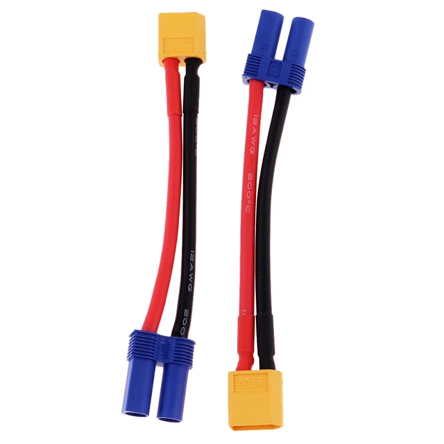 2 Adaptateurs XT60 Femelle Vers MPX Mâle - Pour Connexion Batteries LiPo - Courant Max 60A - Pour Modélisme RC