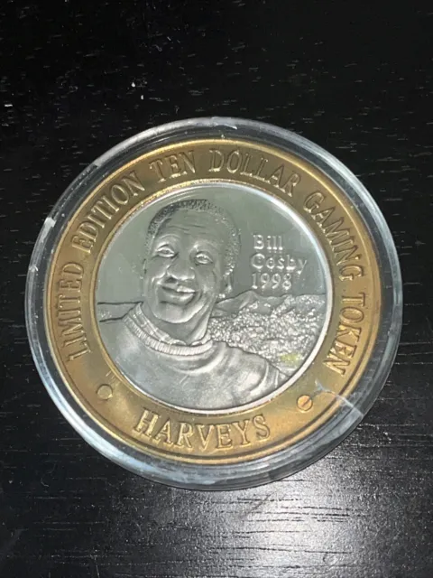 Limited Edition $10 Token Harvey's Bill Cosby 1998 Lake Tahoe 0.999% Fine Silver