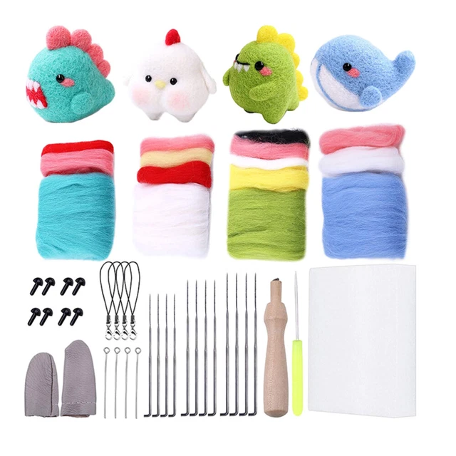 Juego de 4 hilos de aguja manuales de fabricación de muñecas kit de inicio Animal Doll Craft