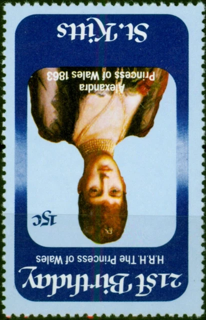 St Kitts 1982 21st Birthday Princess of Wales 15c SG95w Wmk Inverted V.F MNH