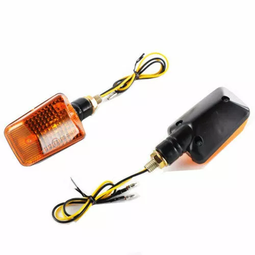 2x Universel 8mm 12v Ambre Ampoule Clignotant Lumière Moto Pour Honda Yamaha BMW