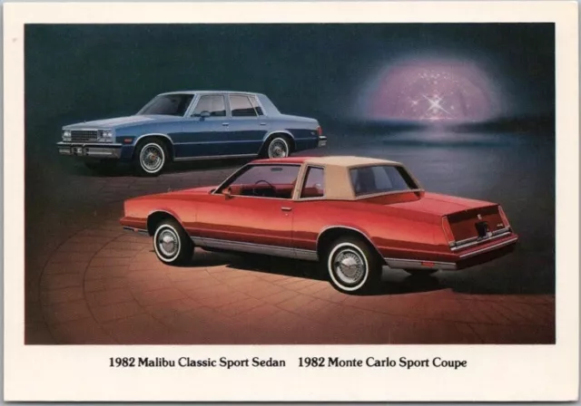 1982 CHEVROLET MALIBU Chevy Advertising Postcard Sport Sedan & Coupe Cars Unused