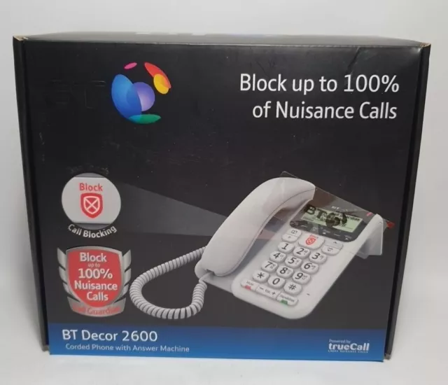 BT Decor 2600 Premium Nuisance Call Blocker Corded Phone with Answering Machine
