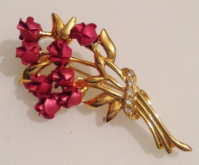 Broche Rare En Forme De Kangourou - Œil En Cristal Rubis - Couleur Or - Occasion Très Bon État