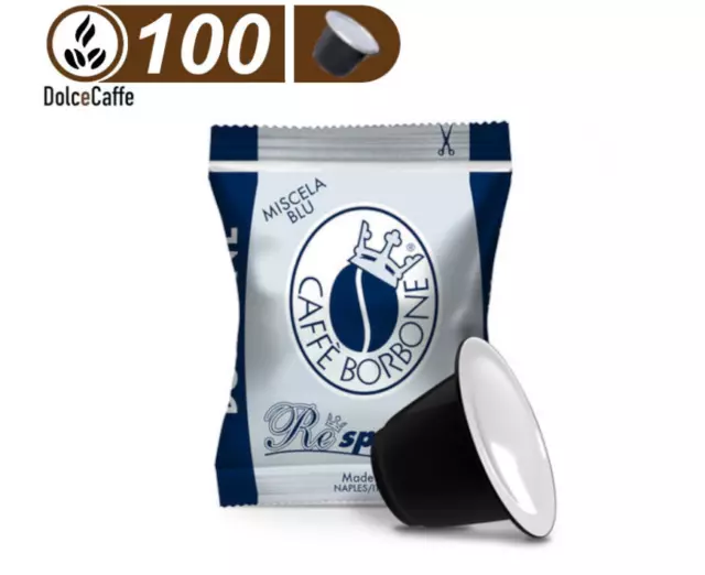 100 Caffè Borbone Respresso Kapseln Blu/Blue/Blau Kompatibel Nespresso