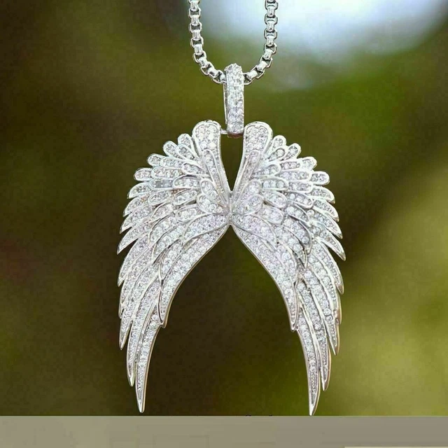4Ct Round Cut Lab Created Diamond Women's Pendant 14K White Gold Finish W/Chain