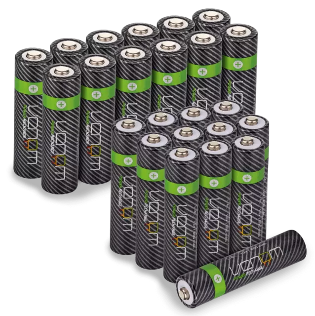 Paquete múltiple de baterías recargables de alta capacidad: incluye 12 x AA...