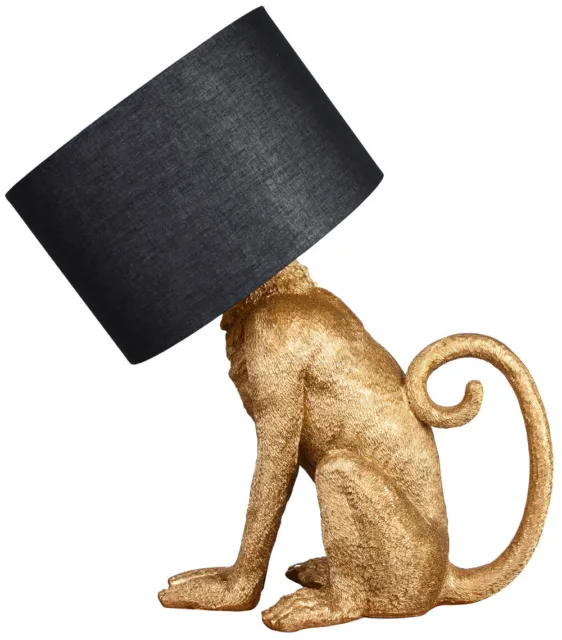 Lámpara XL mono lámpara de mono oro mono figura de mono lámpara de mesa lámpara decorativa 62 cm