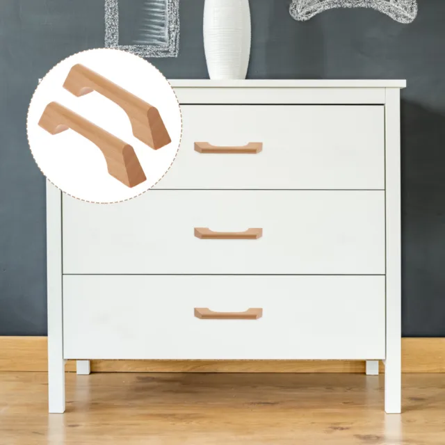 4 Pcs Wood Cabinet Handles for Dresser Drawers Furniture Door Pulls Vanity 3