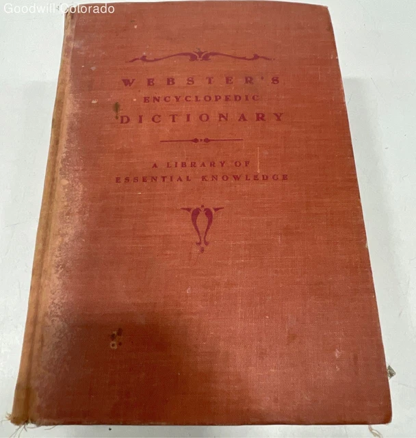 WEBSTERS ENCYCLOPEDIC DICTIONARY Red Hardback Reference Book 1944