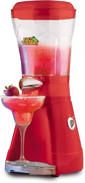 NOSTALGIA TACO TUESDAY MARGARITA MACHINE BLENDER 64 oz SLUSHIES RED 8x9x18"