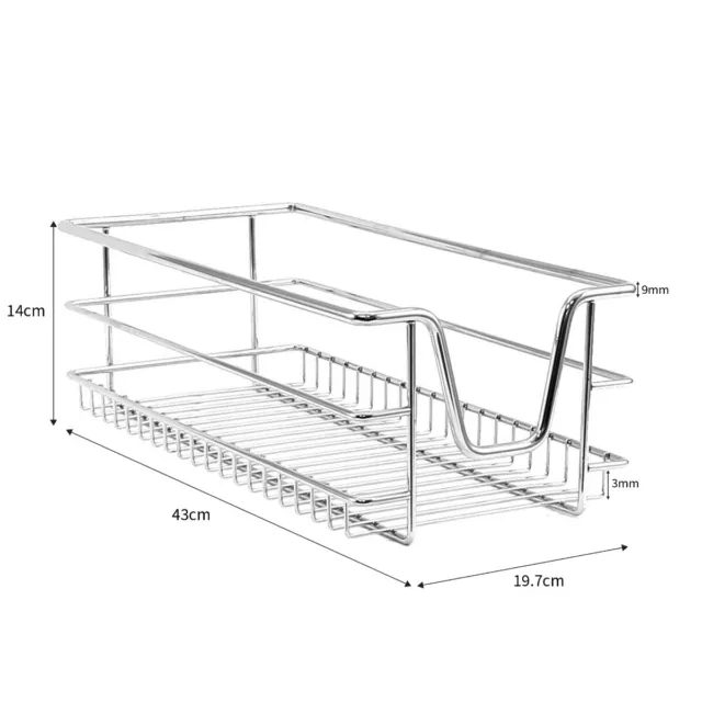 4 Kitchen Wire Baskets Pull Out Storage Drawer Slide Out Larder Cupboard 30cm 3