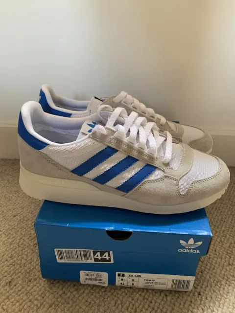 Adidas zx500 white/blue US8.5 EU 42